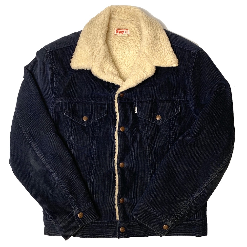 Levis Vintage 1970s Blue Corduroy Sherpa Jacket